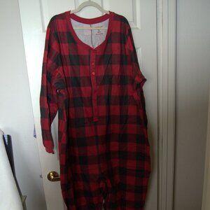 2 Pair of Dreams, Co buffalo plaid red and green Onsie size 3X
